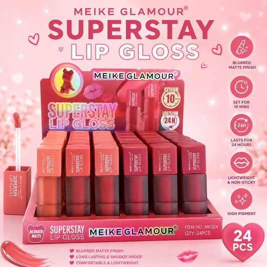24PCS MEIKE GLAMOUR SUPER STAY LIP GLOSS MK324