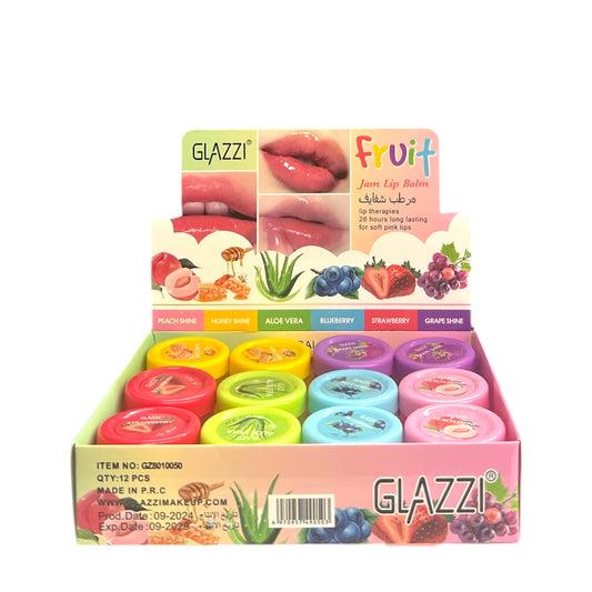 GLAZZI FRUIT JAM LIP BALM 12 PCS DISPLAY