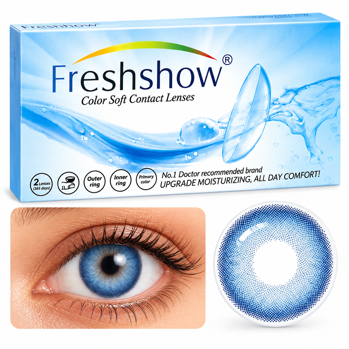 Freshshow Eye Contact Lenses Pure Blue