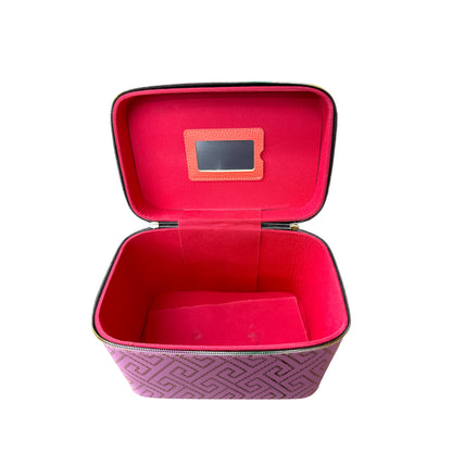 HALOGRAPHIC PINK 3PCS CARRY MAKEUP BOX