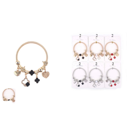 DANGLE CHARM CLOVER BRACELETS 12 PCS PACK