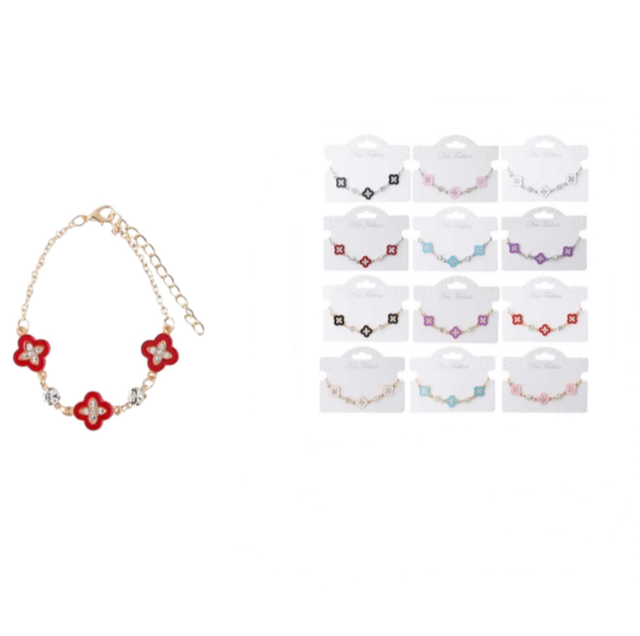 CLOVER BLING BRACELETS 12 PCS PACK