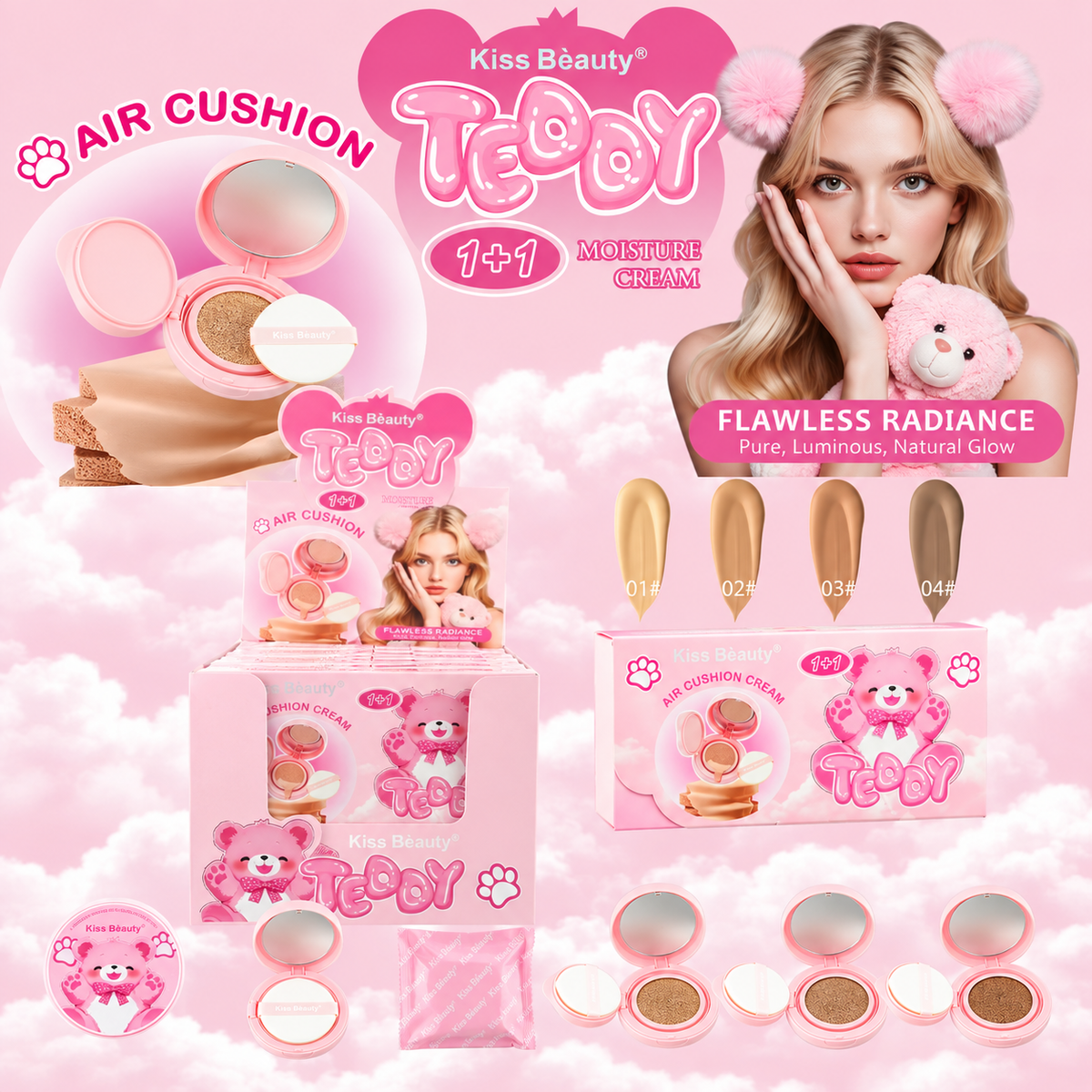 Kiss Beauty Air Cushion Cream Pressed Foundation
