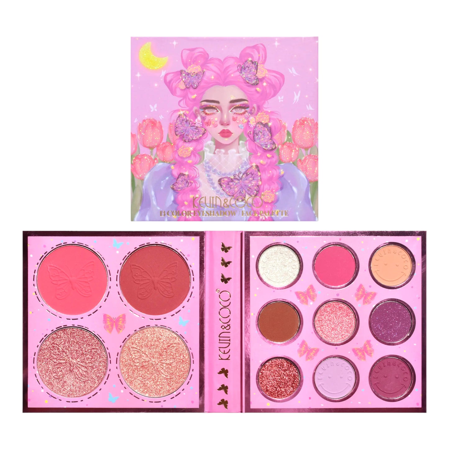 KEVIN&COCO BUTTERFLY HAIR 9 COLOR EYESHADOW PALETTE KC894448 R13