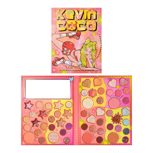 KEVIN&COCO YELLOW HAIR BOW 55 COLOR EYESHADOW & FACE PALETTE KC234417 R131