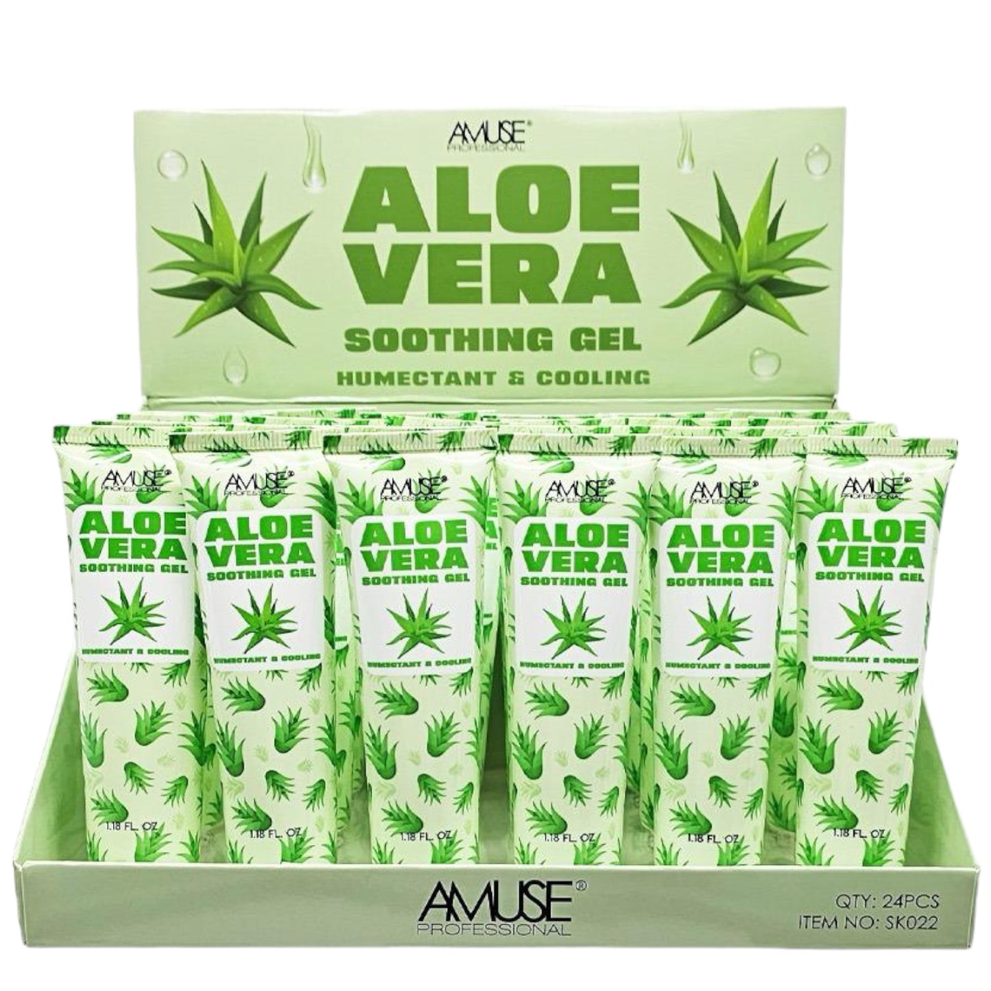 AMUSE ALOE VERA SOOTHING GEL HUMECTANT AND COOLING 24 PC SK022 R40