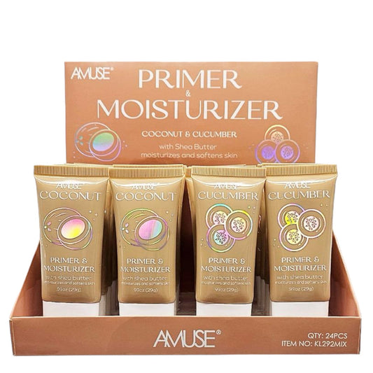 AMUSE PRIMER AND MOISTURIZER. COCONUT AND CUCUMBER KL292MIX R39