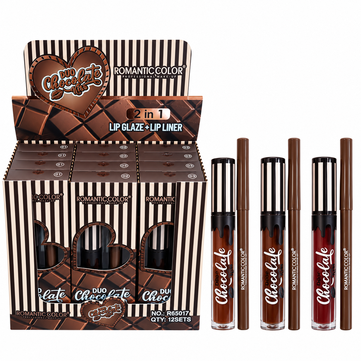 Dúo de Colores Románticos Beso de Chocolate