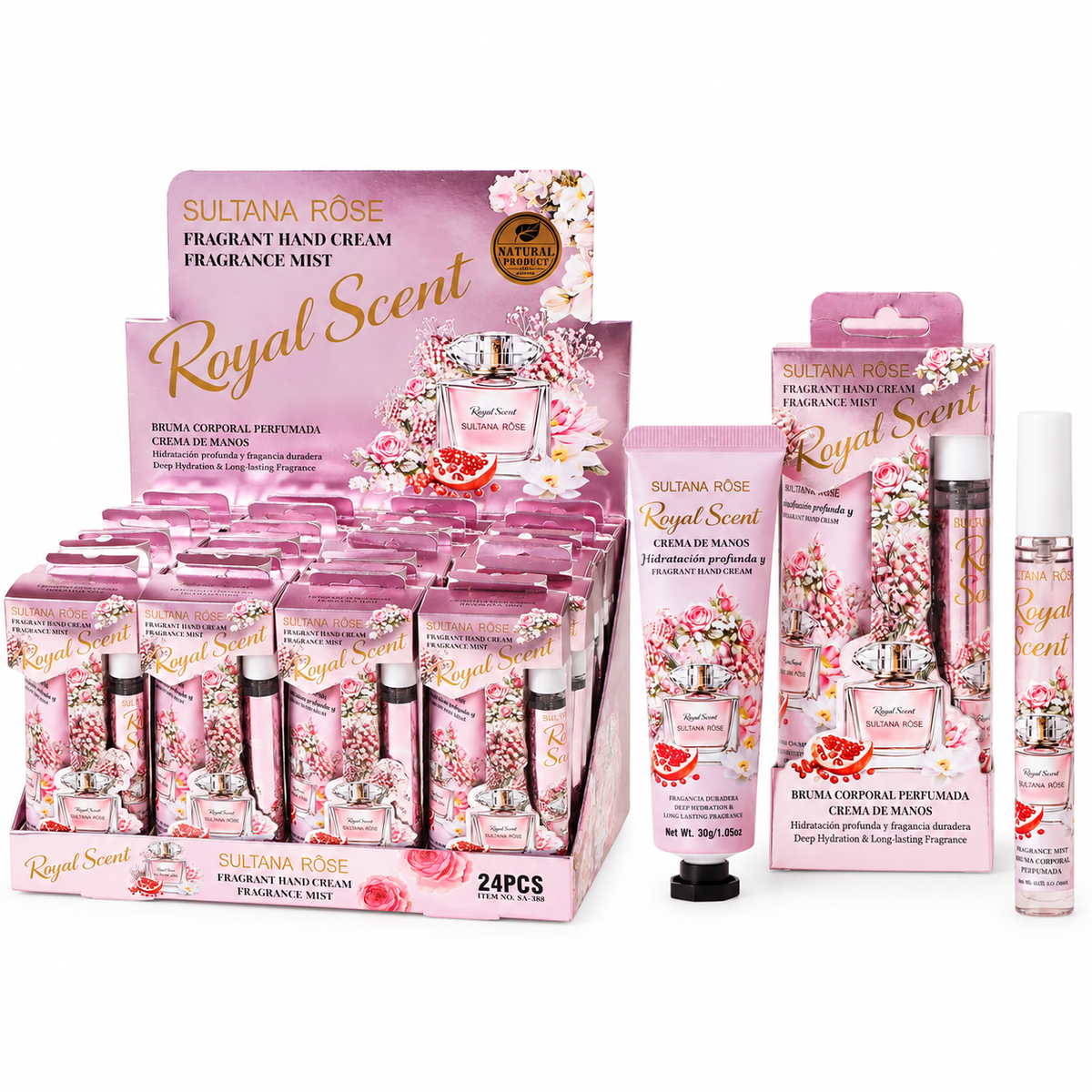 Set de Crema de Manos y Bruma Perfumada Sultana Rose