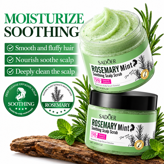 Exfoliante para el cuero cabelludo de romero y menta Sadoer