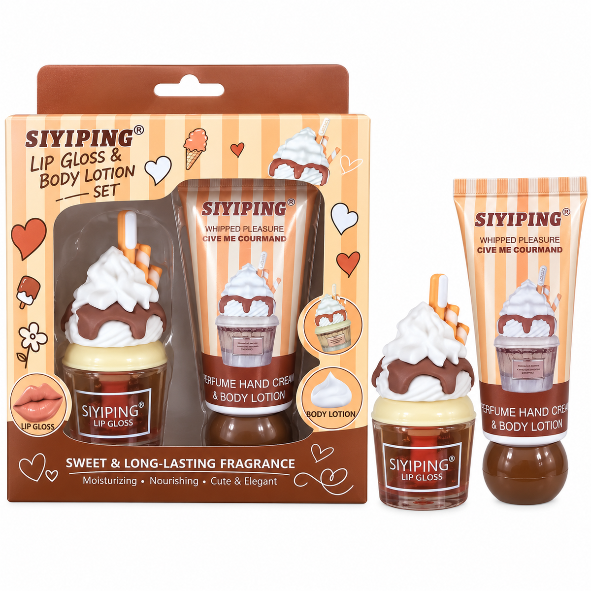 Siyiping Whipped Pleasure Lipgloss & Body Lotion Set