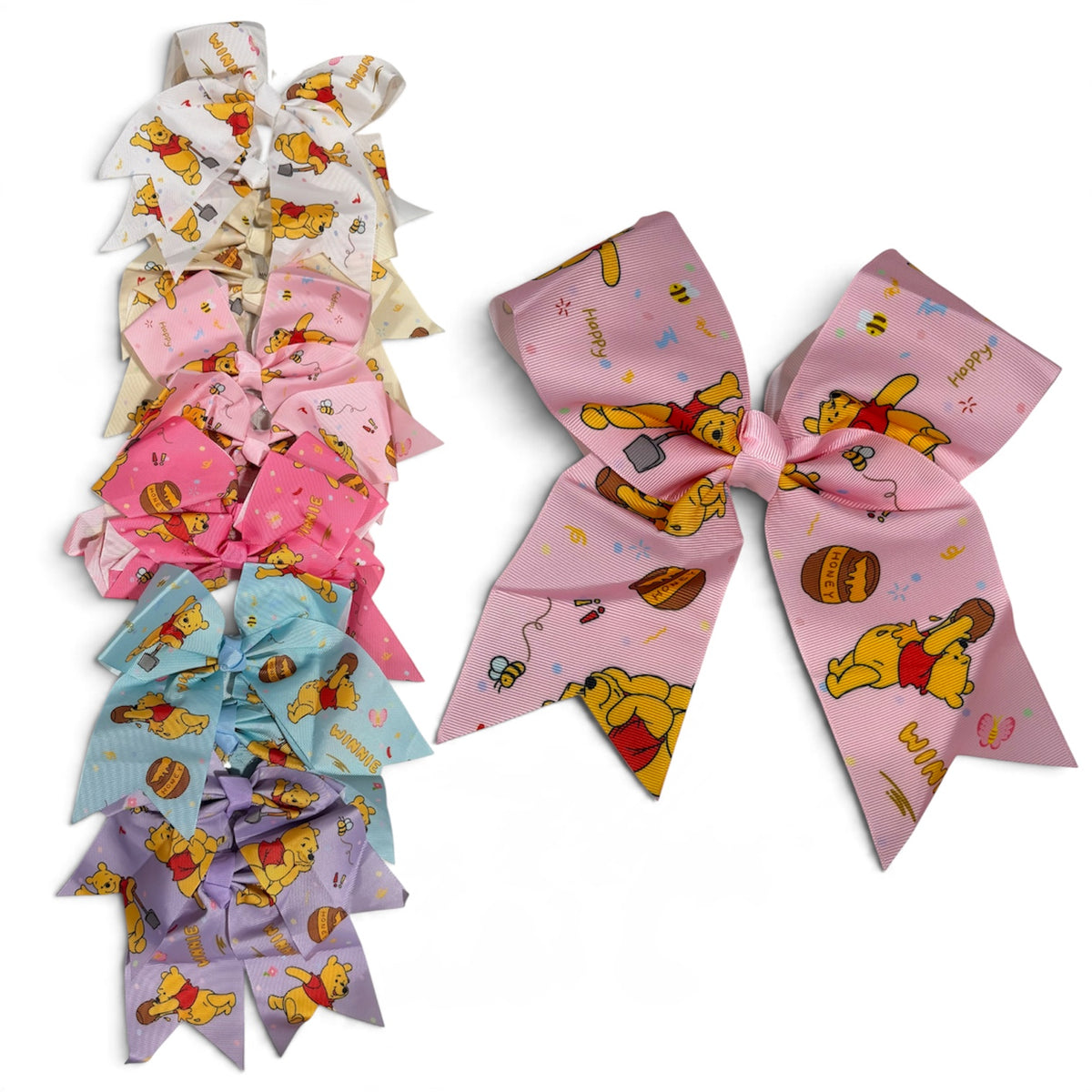 Jumbo Yellow Bear Hair Bows