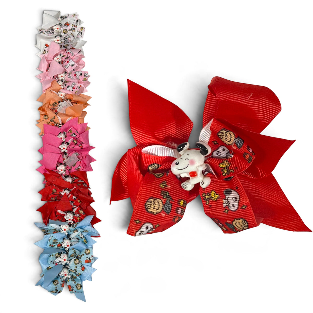 White Dog Duo Hair Bows