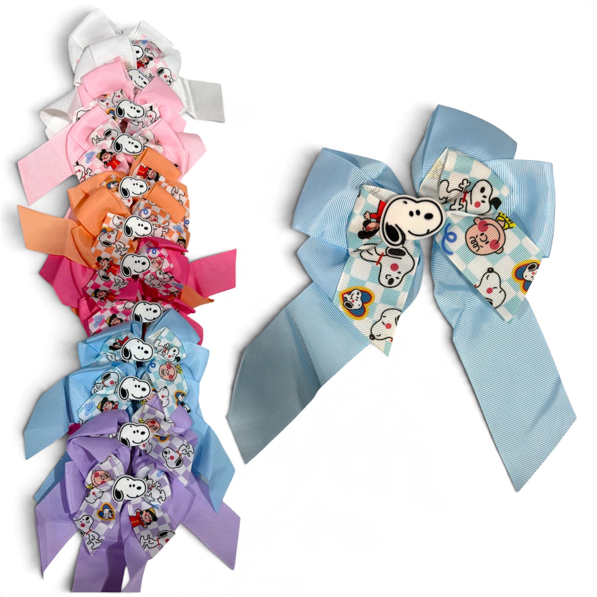 White Checkers Dog Hair Bows