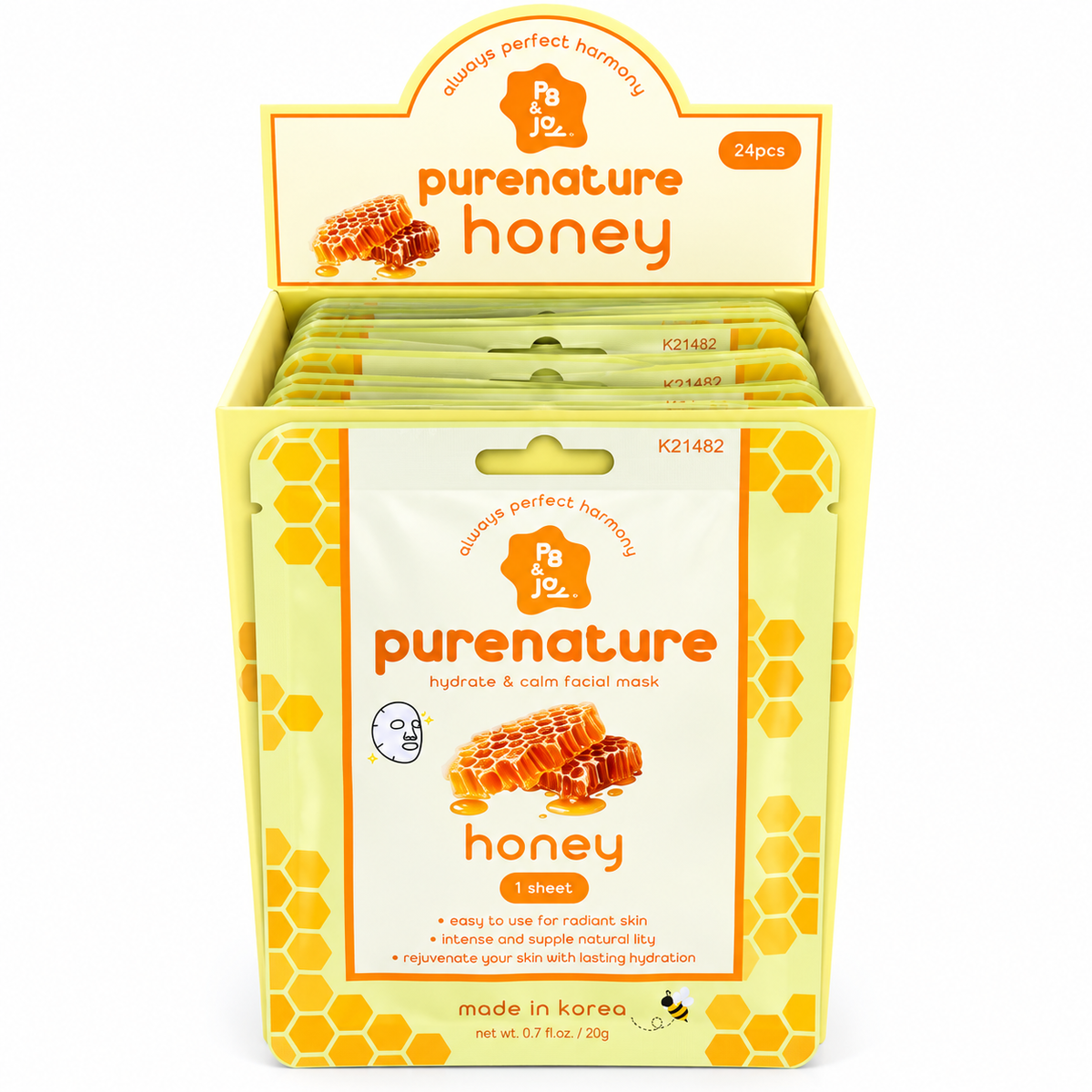 PB & Jay Korean Purenature Honey Face Sheet Mask