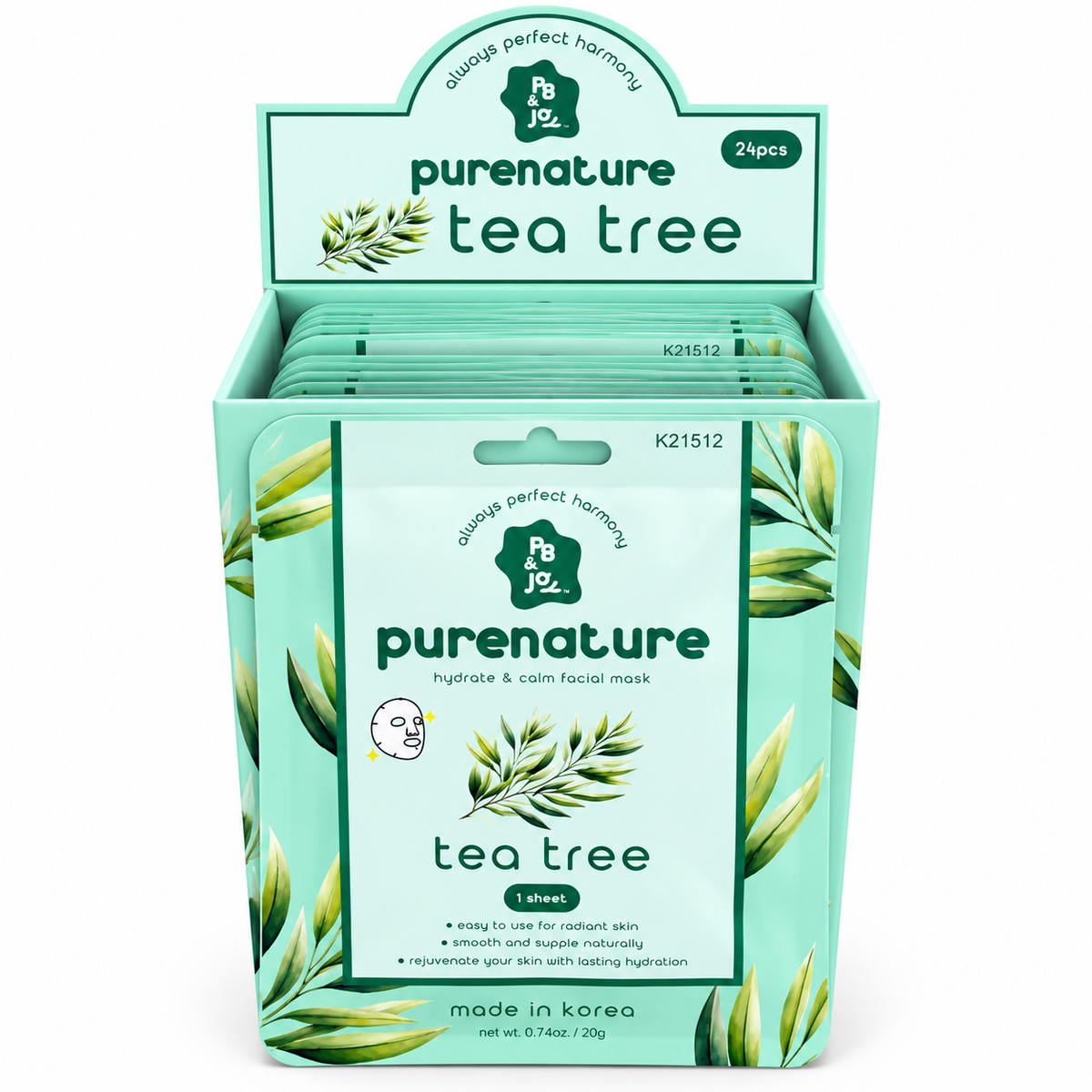 PB & Jay Korean Purenature Tea Tree Face Sheet Mask