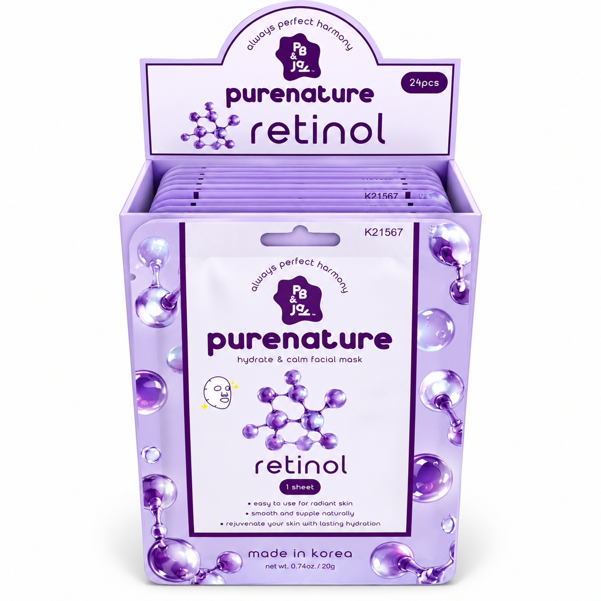 PB & Jay Korean Purenature Retinol Face Sheet Mask