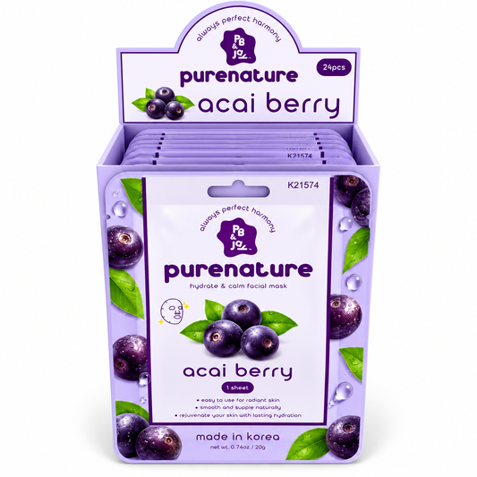 Mascarilla facial de açaí Purenature Korean de PB & Jay
