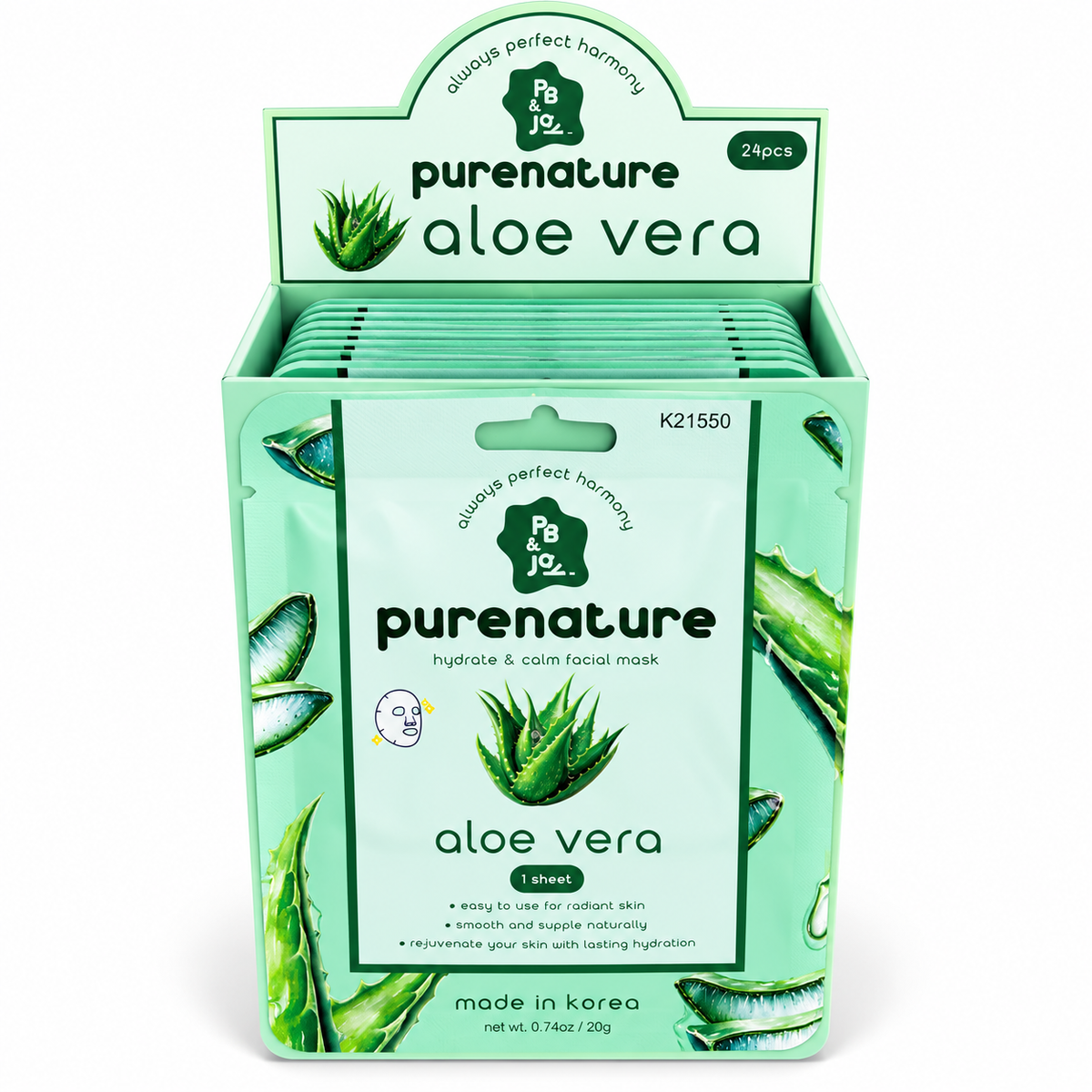 PB & Jay Korean Purenature Aloe Vera Face Sheet Mask