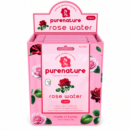 Mascarilla facial de agua de rosas Purenature de PB & Jay
