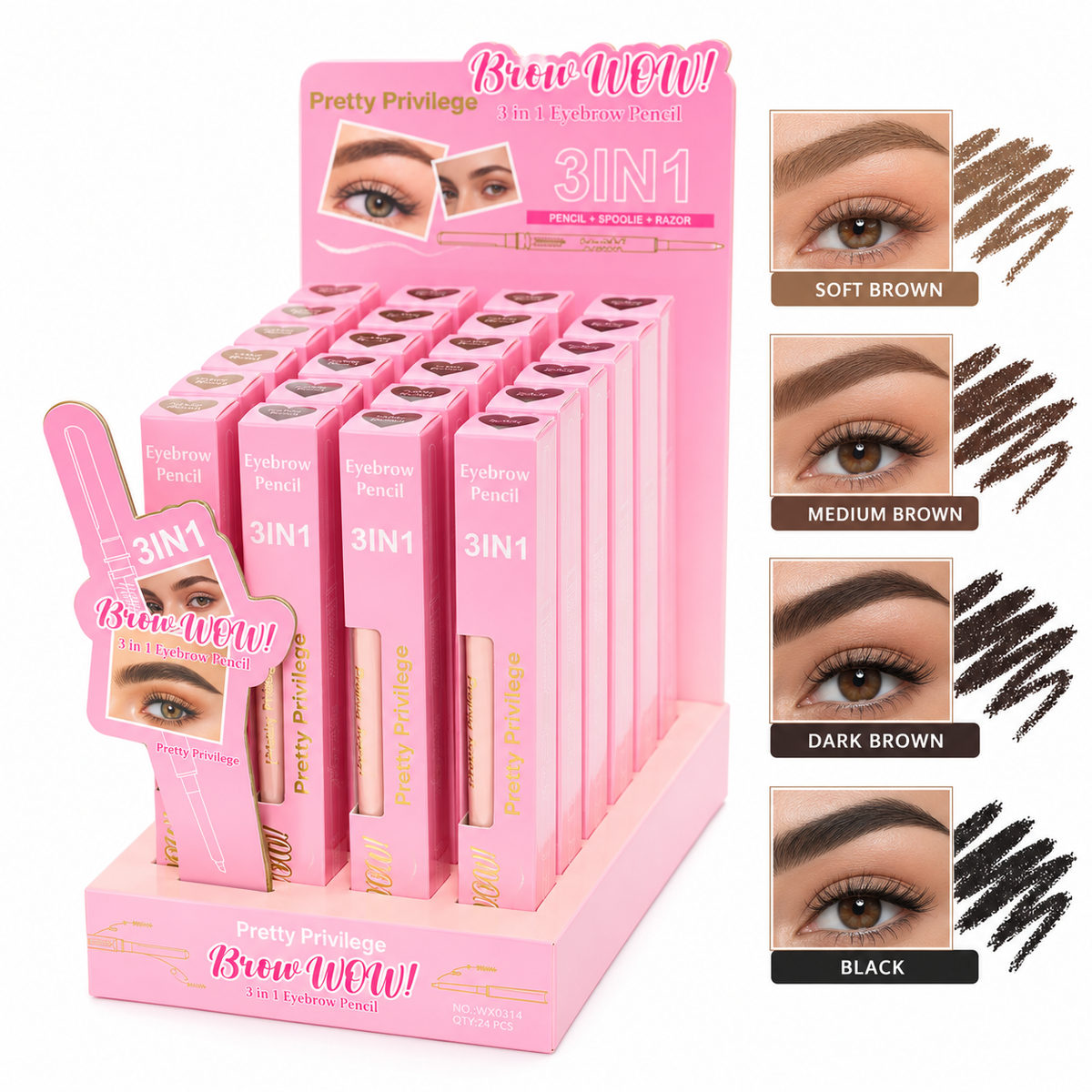Lápiz de cejas 3 en 1 Pretty Privilege Brow Wow