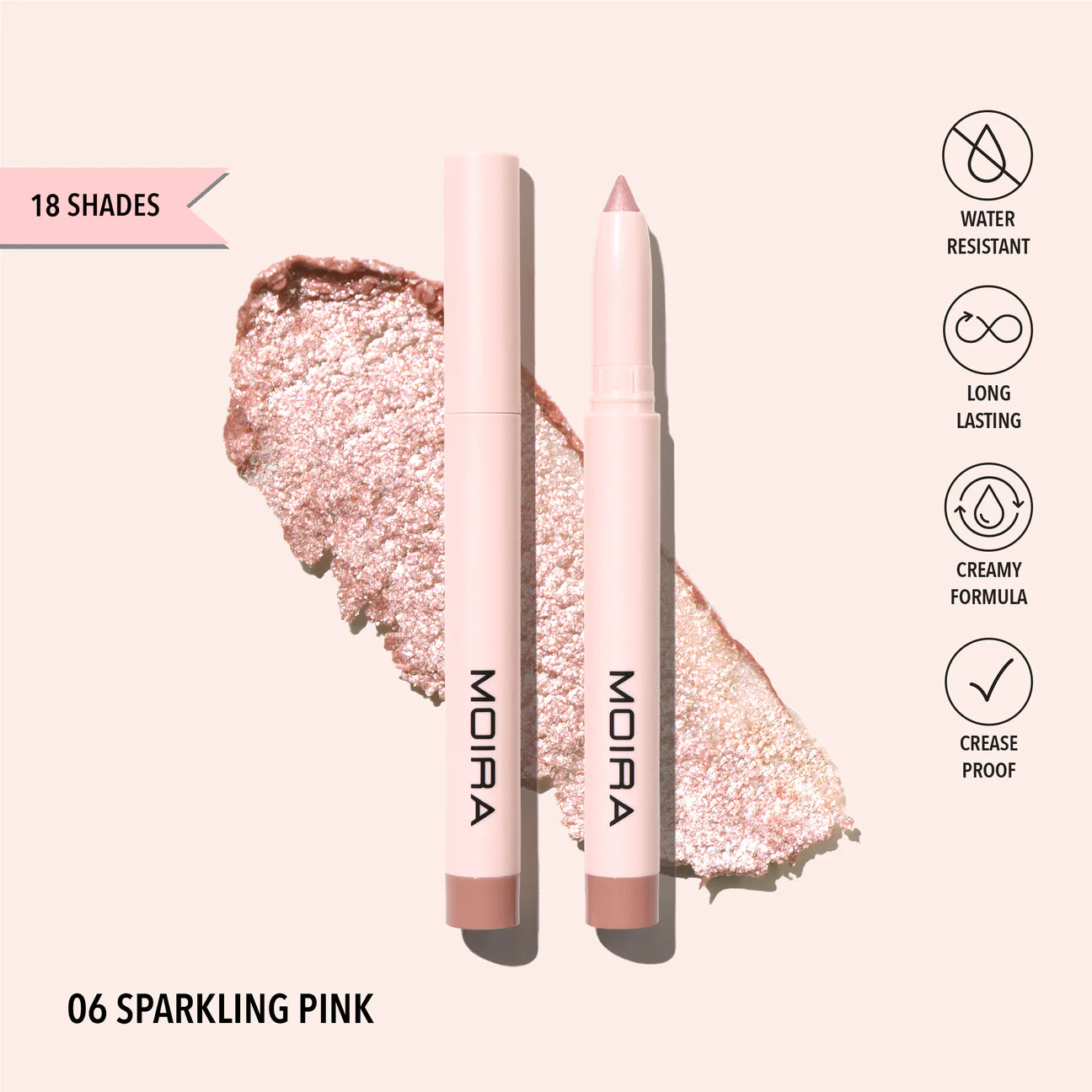 MOIRA AT GLANCE STICK SHADOW SPARKLING PINK GSS006 R58