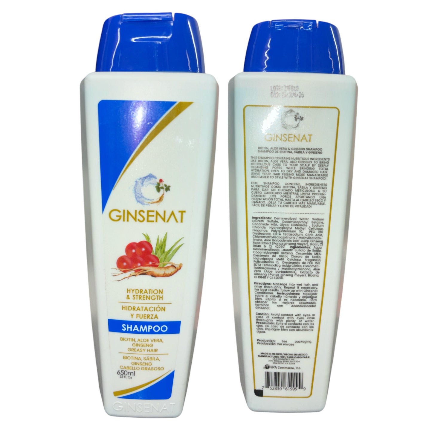 GINSENAT SHAMPOO BIOTIN, ALOE VERA, GINSENG GREASY HAIR 650ML #46