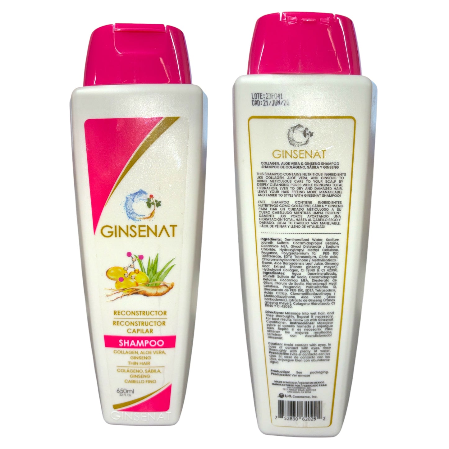 GINSENAT SHAMPOO COLLAGEN, ALOE VERA GINSENG THIN HAIR 650ML #50