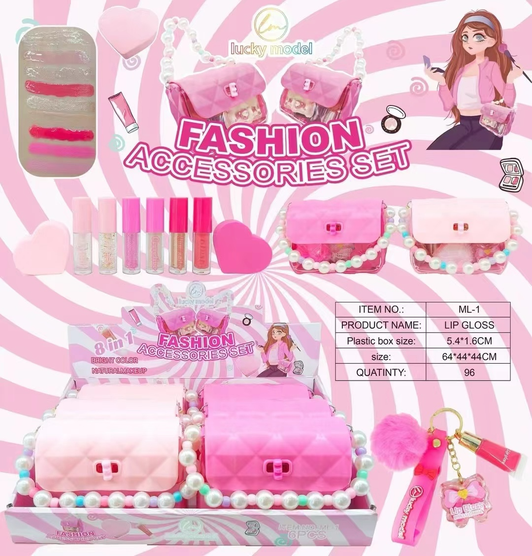 6PCS DISPLAY FASHION PURSE WITH MAKEUP ML-1