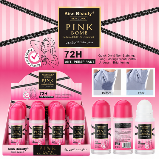 Desodorante Roll-On Pink Bomb para mujer de Kiss Beauty