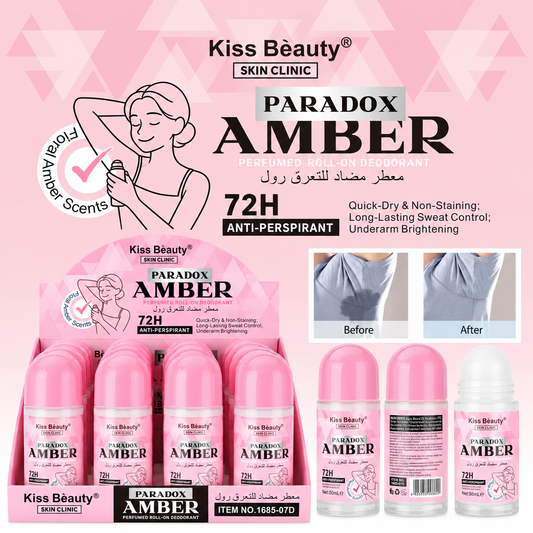Desodorante Roll-On Kiss Beauty Woman Paradox Amber