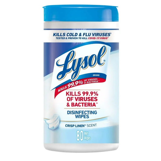 LYSOL DISINFECTING WIPES CRISP LINEN SCENT 80WET WIPES