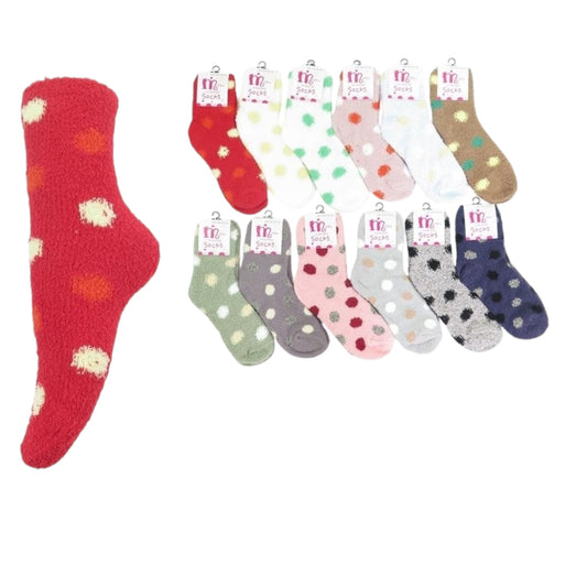 DOTS  LONG FUZZY SOCKS 12PACK SO-651 #54