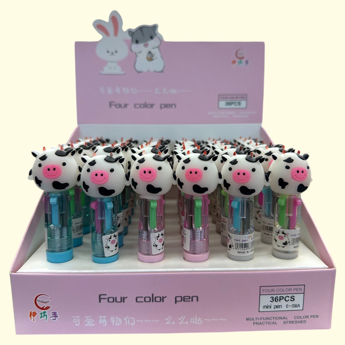 36PCS DISPLAY MULTICOLOR COW PENS
