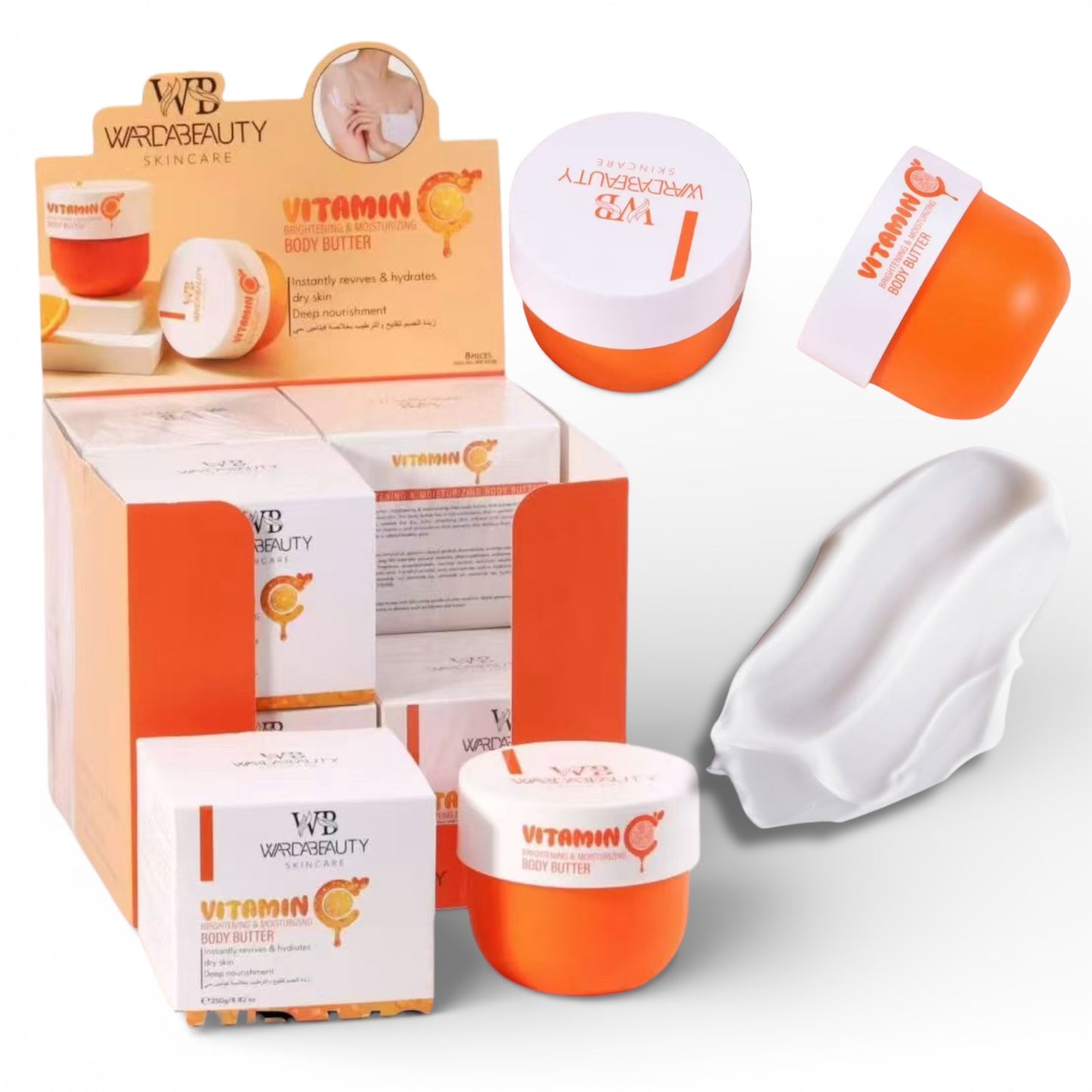 4PCS DISPLAY WARDA BEAUTY VITAMIN C BODY BUTTER WB-VC06