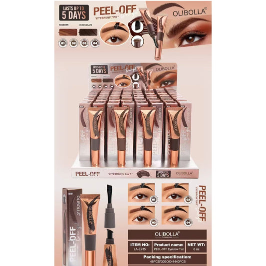 48PCS DISPLAY + SAMPLES PEEL OFF BROW GEL LA-E235