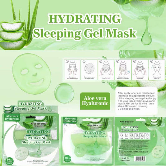 12PCS ALOE VERA + HYALURONIC HYDRATING SLEEPING GEL MASK 1335-07D