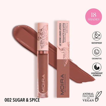 MOIRA LIP DIVINE LIQUID LIPSTICK SUGAR&SPICE LDV002 R58