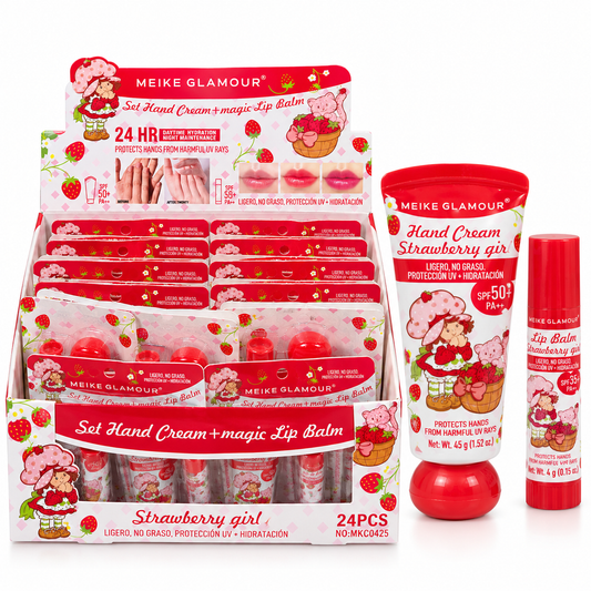 Crema de manos + bálsamo labial Meike Glamour Strawberry Girl
