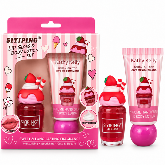Siyiping Lip Gloss & Body Lotion Set