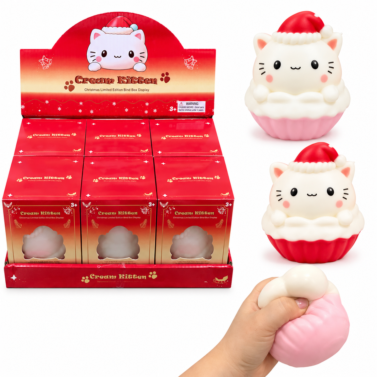 Cream Kitten Squishy Toy