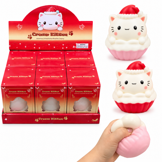 Cream Kitten Squishy Toy
