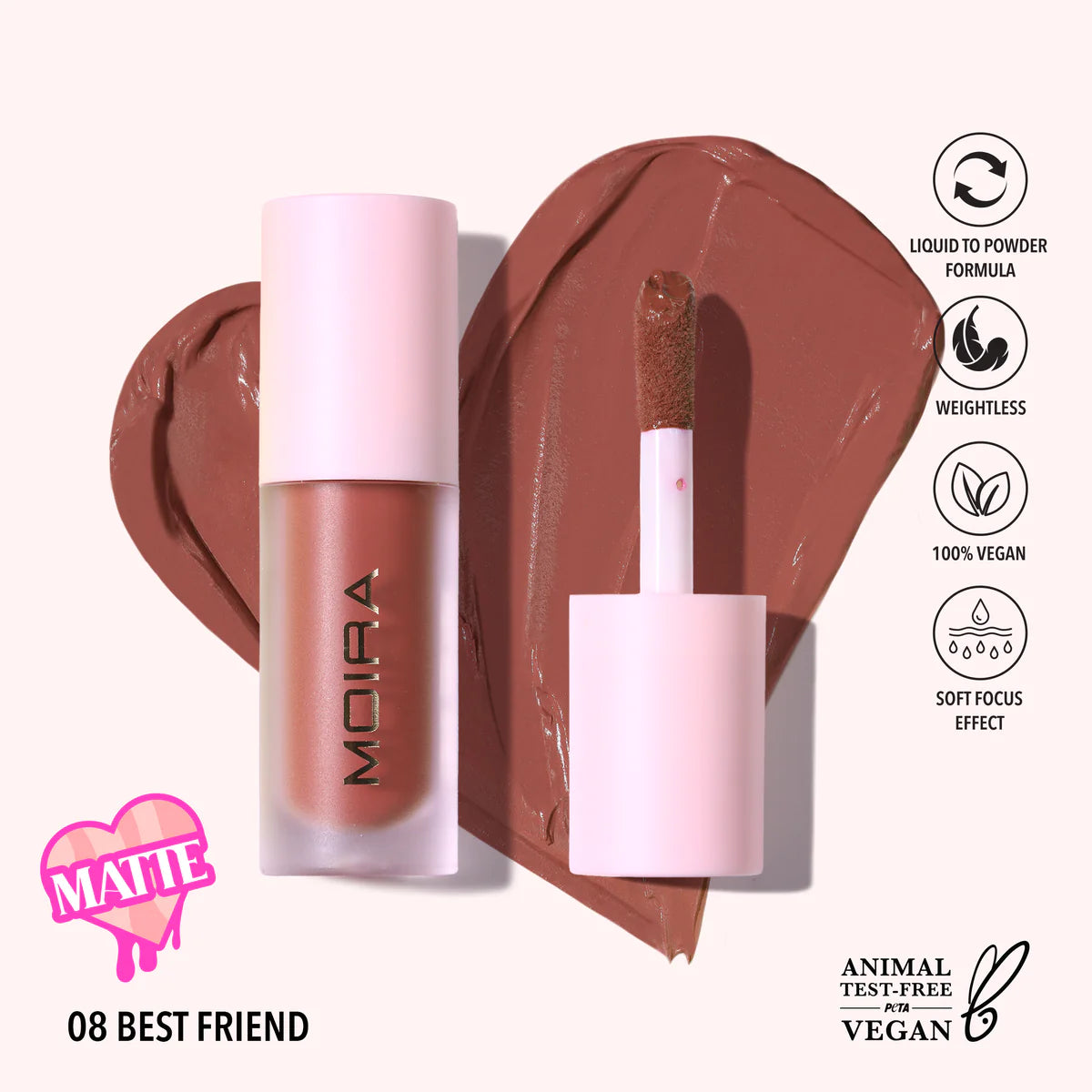 MOIRA LOVE STEADY LIQUID BLUSH 08 BEST FRIEND LLB008 R59