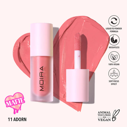 MOIRA LOVE STEADY LIQUID BLUSH 11 ADORN LLB011 R59 #A31