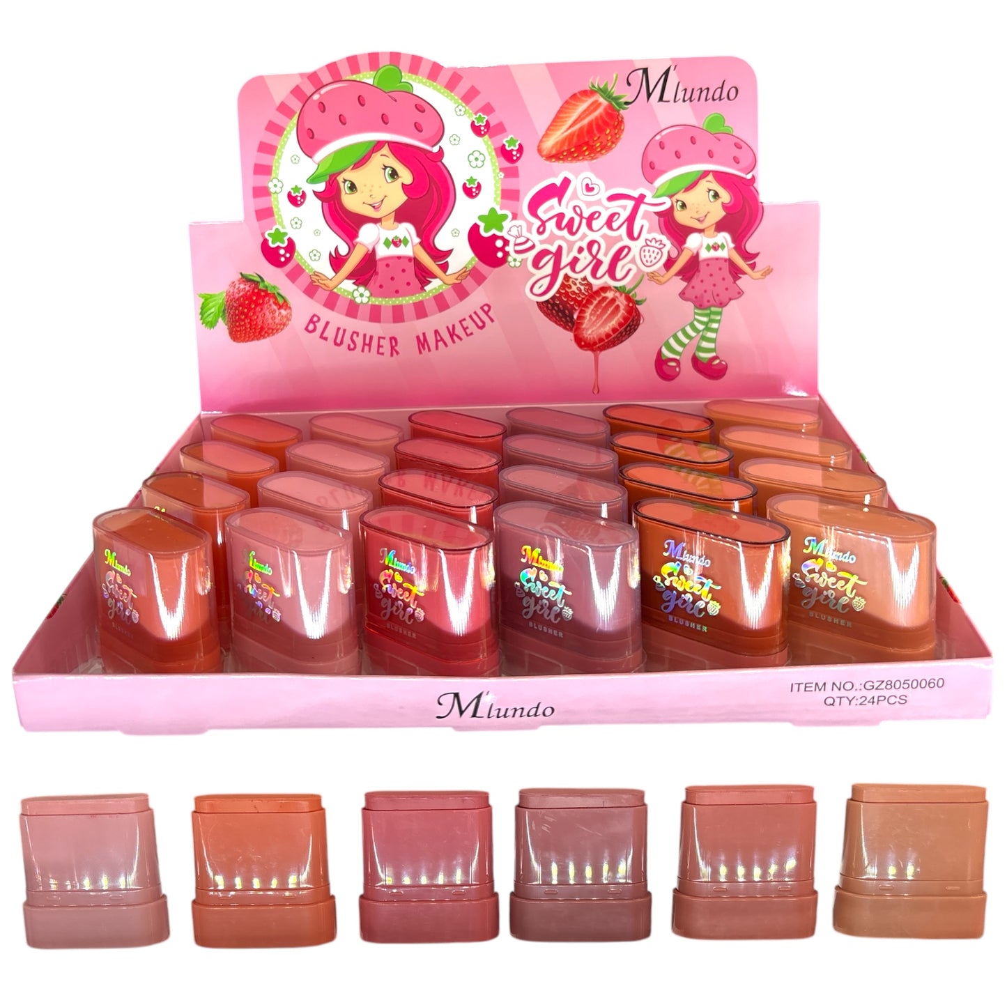 MIUNDO BLUSHER MAKEUP SWEET GIRL 24PCS DISPLAY #124 & 105