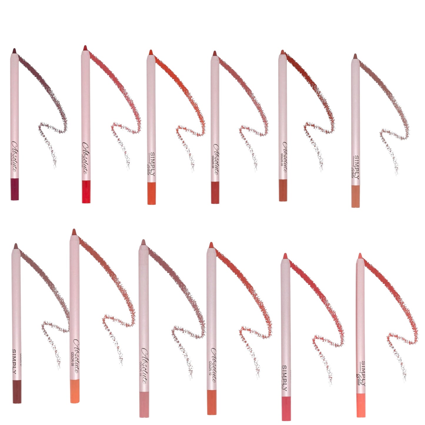 SIMPLY BELLA ABSOLUTE LIPLINER #1-12 ONE OF EACH