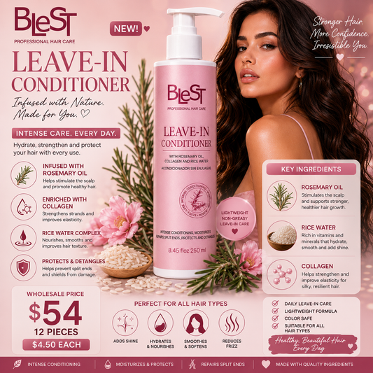 12PCS DISPLAY BLEST LEAVE IN CONDITIONER & HAIR DETANGLER LHC-08