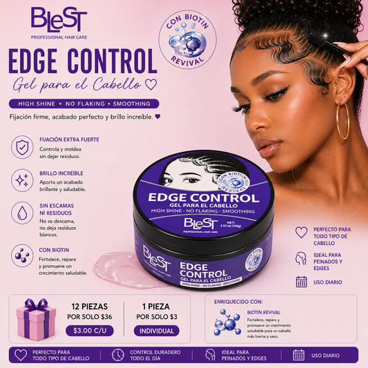 12PCS DISPLAY BLEST EDGE CONTROL GEL WITH BIOTIN REVIVAL BEC-03