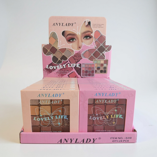 24PCS DISPLAY ANYLADY LOVELY LIFE 16 COLOR PALETTES 8418