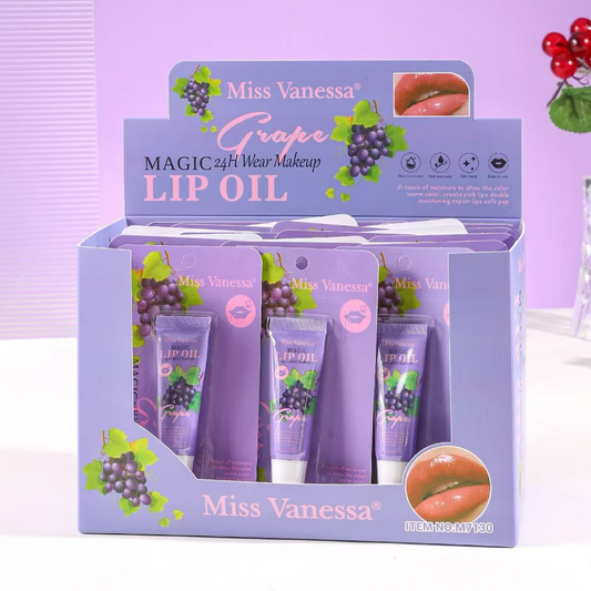 MISS VANESSA GRAPE LIP OIL 24PCS DISPLAY M7130